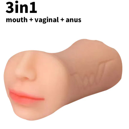 3-in-1 male sex toy, masturbation cup, male adult sex toy, tight vagina, anus, mouth, oral sex, male masturbation toy