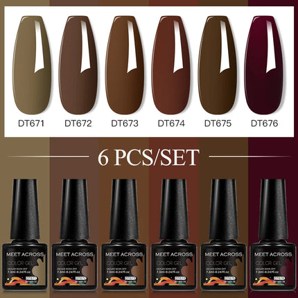 6pc Nail Gel Polish Set DIY Nail Art Semi Permanent UV LED Gel Kit For Nails Decoration Manicure Soak Off Painting Vernis Design