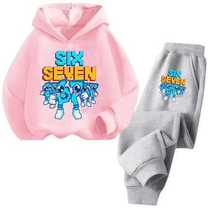 Six Seven Print Kids Hoodies Sets Italian Brainrot Steal A BrainRot Trucksuit Children's 67 Korean Sweatshirt Girls Boys Clothes