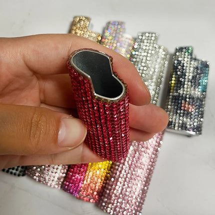 Metal Shell Case Holder Lighters Sleeve Pouches DIY Creative Crystal Cover j5 Lighter Box Cases Covers