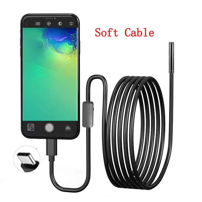 USB Endoscope for OTG Android Phone 5.5mm Borescope Inspection Snake Camera  with 6 LED Lights For Type C