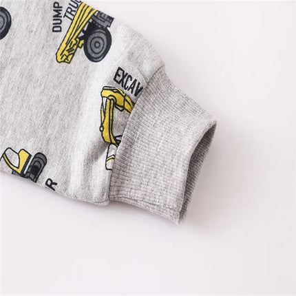 Jumping Meters 2-7T Fashion Boys Sweatshirts Autumn Cars Print Long Sleeve Toddler Kids Costume  Spring Hooded Shirts