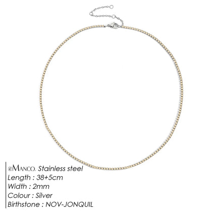 EManco Fashion Crystal High Quality Stainless Steel Gold Plated Necklace Ladies Charming Accessories Gifts Wholesale