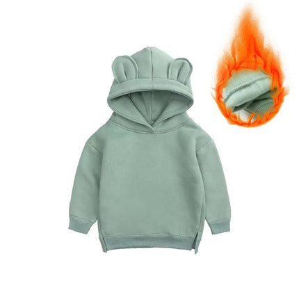 Custom Kids Bear Hooded Sweatshirt Thicken Fleece Warm Clothes Family Match Mom Baby Boys Girls Hoodies Personalized Tracksuit