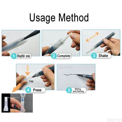 3/5/10Pcs Set Transparent Empty Marker Pen Handle Shell Soft Brush Tip Blank Tube Refillable Ink Acrylic Paint Pen Accessories