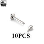 10pcsInternal thread 5 / (16G)1.2x12x4mm