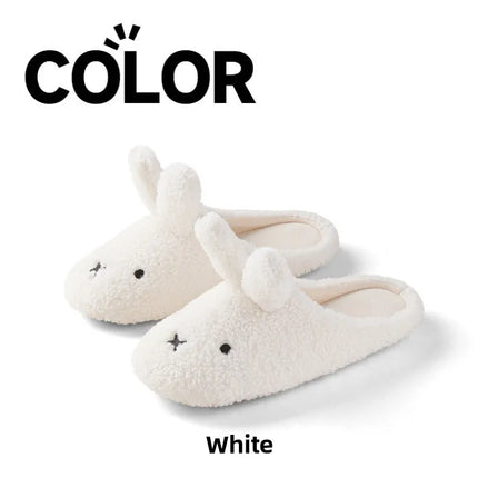 Miffy Cute Plush Cotton Slippers for Women Winter Comfort Warm Cotton Shoes Cartoon Anime Non Slip Home Bedroom Slippers Gifts