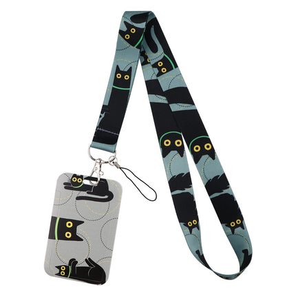 Cute Cartoon Cat Duck Neck Strap Lanyards For Keychain ID Credit Card Pass Animal Hang Rope Cell Phone Charm Accessories
