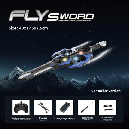 Sword Flying RC Drone Toy, Remote Control Air Floating Spinner Magic Hovercraft Gift for Kids Boys Girls