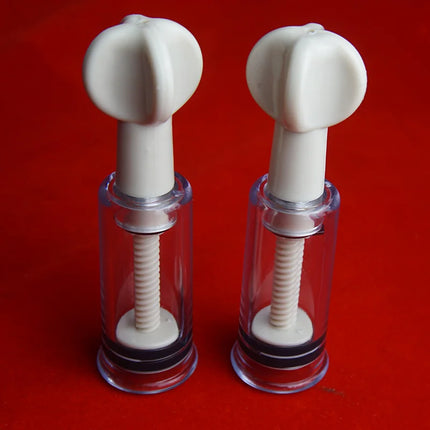 Clit Pussy Nippple Sucker Pump Vacuum Screw Clamp 2PCS Set,Breast Enlargement Enlarger Correction Sex Toy,Female Masturbation