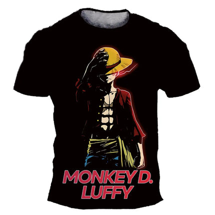 Fashion Kid Anime One Piece Luffy T Shirt Boy Clothing Kids Boys Tshirt Children T-shirt Summer Short Sleeve Tops Tees