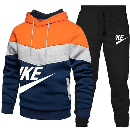 Men Pullover Hoodie Pants 2 Piece Set New Autumn Casual Bicycle Running Jogging Sports Tracksuit