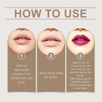 Matte Tear off Lip Gloss Peel off Lip Stain Reveal Long Lasting Waterproof Hydrating Tinted Natural Lip Gloss Makeup 3 Colors