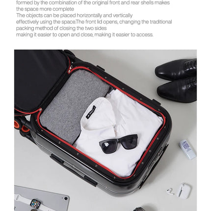 Mixi New Innovative Design Suitcase Carry On Hardside Rolling Luggage PC Spinner Wheels Trolley Case Aluminum Frame