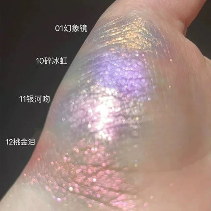 RMT Chameleon Highlight Pink Purple Fine Powder Cream Blusher Shiny ROMATIC Face Brighten High Gloss Integrated Plate Makeup