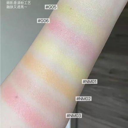 LEEMEMBER Summer Edition Color Lemon Yellow Eye Shadow and Blush Monochrome Pearlescent Fine Play Makeup Cosmetics