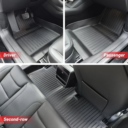 For Tesla Model 3 Highland 2026 2025 Floor Mats with Door Sill Protector Full Cover Floor Liners with Front Rear Cargo Liner