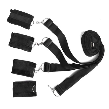 Bed BDSM Kit Set Sex Toy Handcuffs for Couple Woman Adult Supplies BDSM Restraints Bed Bondage Rope Sexual Handcuffs Sexy Game