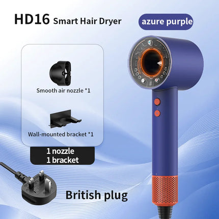 Hair Dryer with Negative Ions for Hair Care, Quiet, Fast Drying, Temperature Control, High-Speed, Huaqiangbei Strong Wind Hd16 Hair Dryer