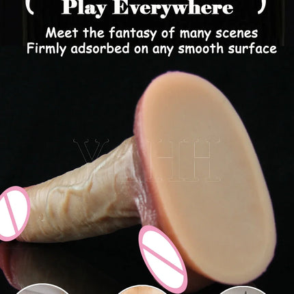 Skin-sliding foreskin dildo. Realistic dildos for women, anal-vaginal stimulation, long fake penis butt plug sex toys for women.