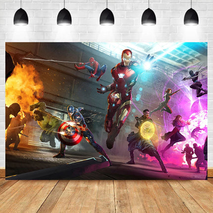 Marvel Superhero Backdrops Custom Banner Avengers Theme Party Kids Birthday Photography Poster Studio Wall Decoration Background