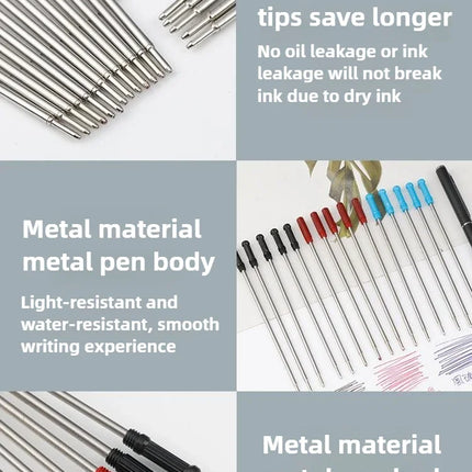 50/5 Pcs/lot L:4.5 in Ballpoint Pen Refills for Cross Pens Medium Point Blue Black Ink School Office Supplies Stationery
