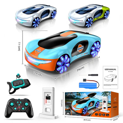 Children's gesture-sensing remote control car toys, new energy charging car four-wheel drive racing car toys, children
