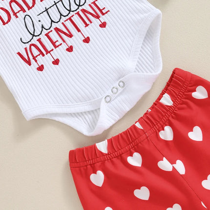 My First Valentines Day Baby Girl Outfit Infant Daddys Valentines Newborn Bell Bottoms Valentines Clothes