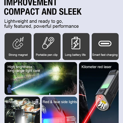 Ultra Bright LED Flashlight New Infrared Rechargeable Waterproof Torch with Pen Clip Magnetic Outdoor Camping Emergency Lanterna