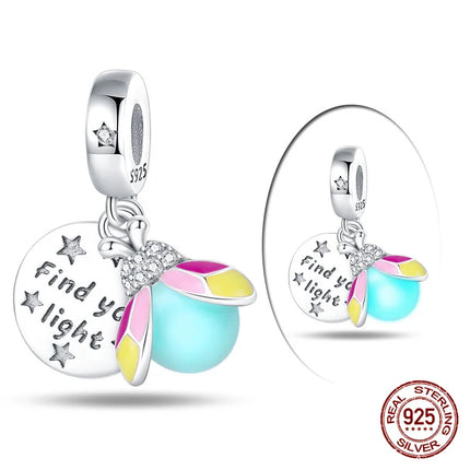 Hot Original 100% 925 Sterling Silver Chameleon Beads Firefly Charms Fit Original Bracelet DIY Jewelry Making Women's Gift
