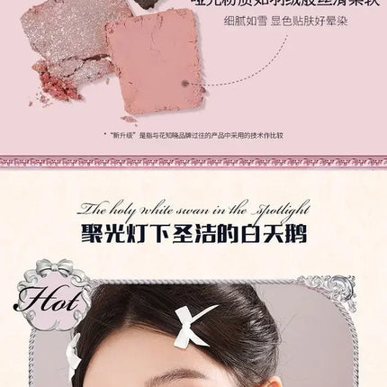 Flower Knows Swan Ballet Series Makeup 6 Color Eyeshadow Palette Matte Pearl Face Palette Glitter Palette Cosmetics