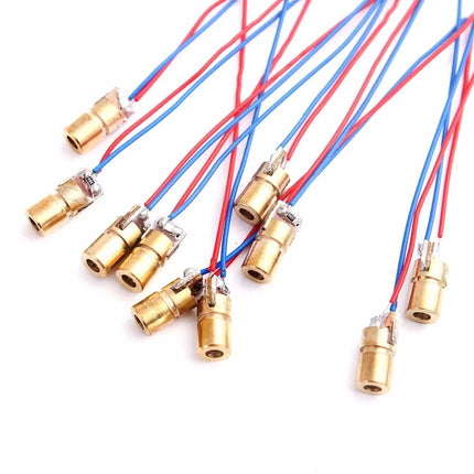 10PCS Adjustable Mini Laser Pointer Diode RED Dot Laser Diod Circuit 3V/5V 5mW 650nm Module Pointer Sight Copper Head