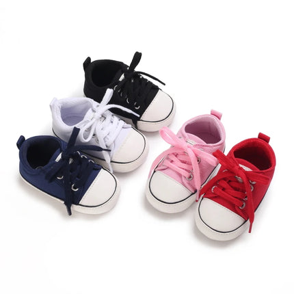 0-18months Unisex Baby Sneakers Anti-Slip Soft Flat cute Sole Prewalker Shoes for Baby boys girls