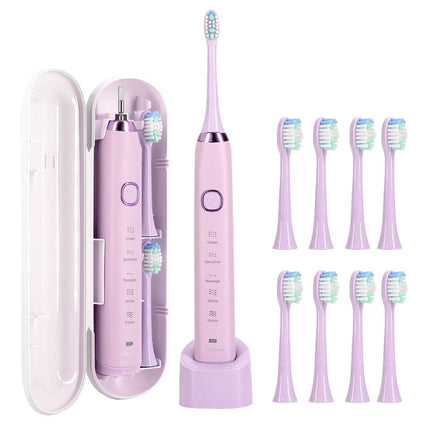 Sonic Electric Toothbrush Adults 8 Brush Heads 5 Modes USB Rechargeable IPX7 Waterproof Whitening Power Toothbrushes for Adults