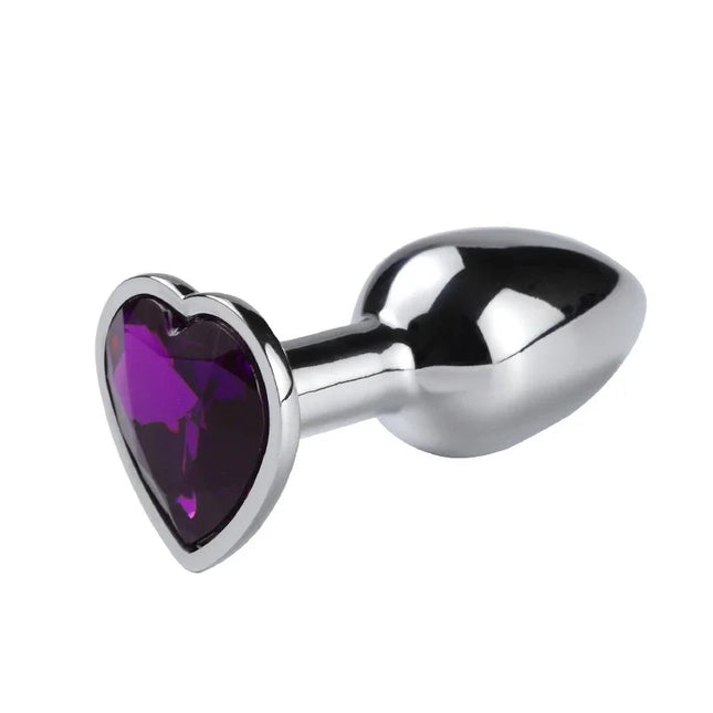 1PC Luxury Metal Butt Toys Heart Shaped Anal Trainer Jewel Butt Plug Kit SM Adult Gay Anal Plugs