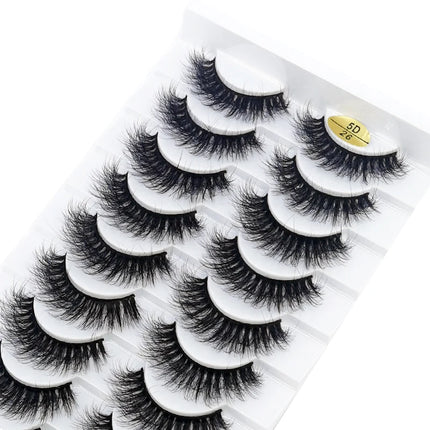 10 Pairs Mink Fake Eyelashes Faux 3D Natural Long False Eyelashes 3d Mink Lashes Soft Fluffy Lashes Extension Makeup Kit Cilios