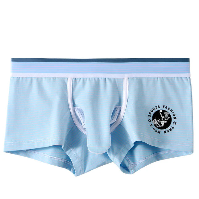 Men's Elephant Pouch Underwear Bulge Sexy Boxer Shorts Cotton Panties Striped Penis Bag Hot Men Lingeries Scrotum Separation