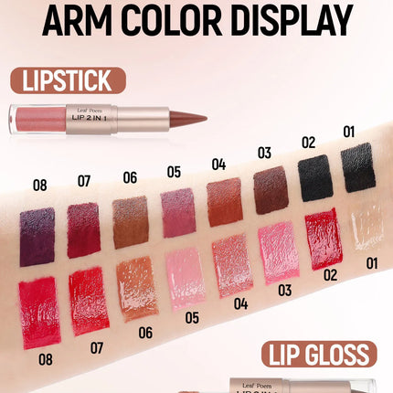 Black Brown Tapered Lip Liner Contour Pencil Double Head Mirror Plumping Lip Glaze Crystal Lip Gloss Sexy Red Lips Tint Makeup