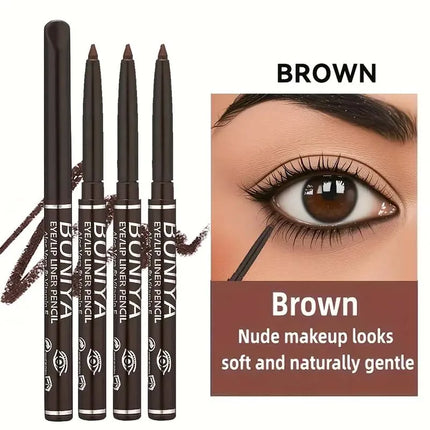 3pcs/Silky Black Brown Eyeliner Smooth Waterproof and Sweatproof Long-lasting