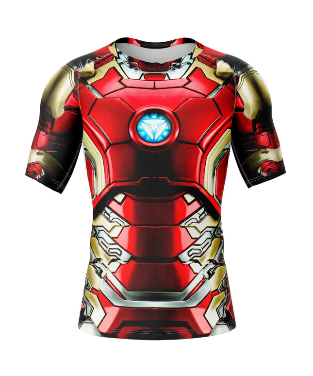 2026 New Men T-shirt Summer Casual Iron Man Armor 3D Printed Kids Adults Cosplay T-shirt Short Sleeved Plus Size Tops Clothing