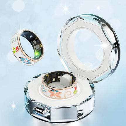 R18 Luxury Color Enamel Stainless Steel Women Smart Ring Stylish Fitness Tracker Female Lady Smart Rings Cute IP68 Waterproof