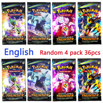 4 Pack Pokemon Cards Team up Sun Moon Thunder English Trading Card Game Evolutions Booster Collectible Kids Toys DESTINED RIVALS