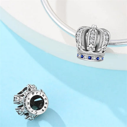 Crown Charms Skull Bead Original 925 Sterling Silver Inlaid Zirconium Pendants Fit Bracelet Necklace Jewelry Lover Gift