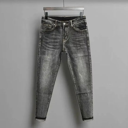 Male Cowboy Pants Black Trousers with Pockets Jeans for Men Cropped Stacked High Quality New in Autumn Clothing 2025 Fashion Xs