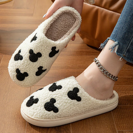 Fashion House Slippers for Women Men Winter Warm Home Comfy Shoes Cute Cartoon Indoor Slides Soft Sole Shoes Christmas Gifts