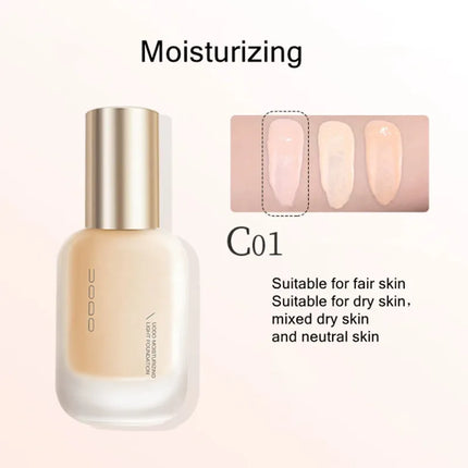 UODO Hydrating Oil-Control Foundation Liquid Long-Lasting Matte Finish Lightweight Formula For Oily&Combination Skin Base Makeup