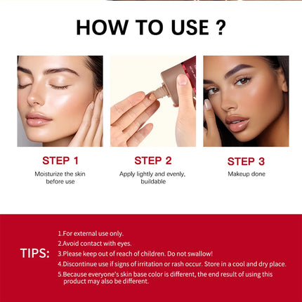 Liquid Foundation And Puff Makeup Set Lightweight Waterproof Long Lasting Matte Facial Foundation Cosmetics Woman Makeup