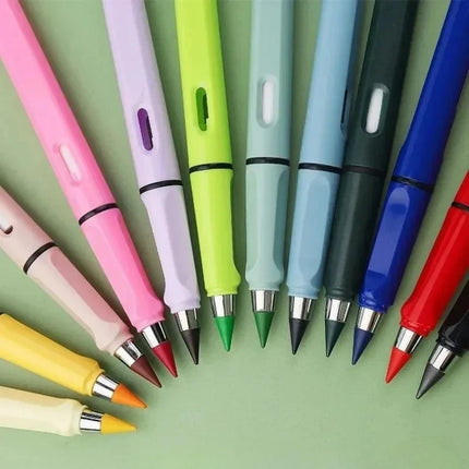 1/2set Kawaii 12 Colors Eternal Pencil No Ink Unlimited Pencils School Kids Art Painting Color Sketch Writing Stationery