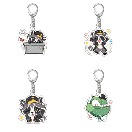 Honkai: Star Rail Anime Figure Acrylic Keychain Dan Heng Feixiao Firefly Model Plate 4pc/set Keyring Game Fans Gift