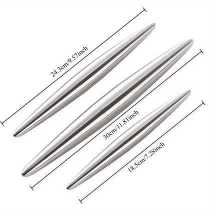 1Pc Stainless Steel Rolling Pin Kitchen Utensils Dough Roller Bake Pizza Noodles Cookie Dumplings Making Non-stick Baking Tool